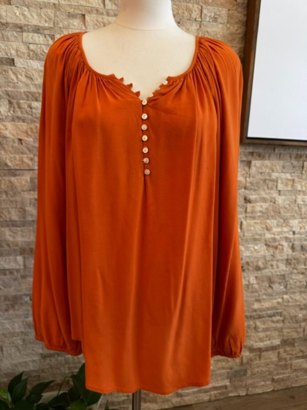 Karen Kane Orange Boho Top XL